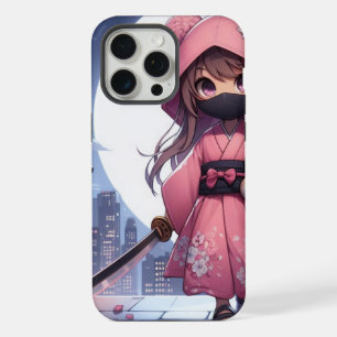 Cute ninja warrior girl & teddy iPhone 15 pro max case