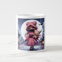 Cute ninja warrior girl & teddy