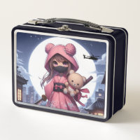 Cute ninja warrior girl & teddy