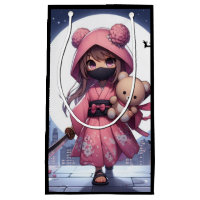 Cute ninja warrior girl & teddy