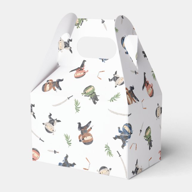 Cute Ninja Warrior Kids Birthday Party  Favour Box (Front Side)