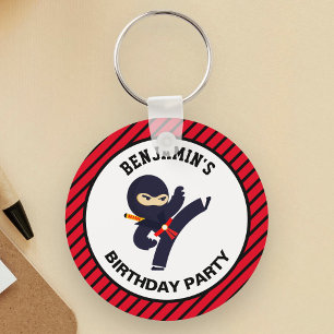 Cute Ninja Warrior Kids Birthday Party Key Ring