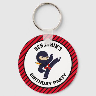 Cute Ninja Warrior Kids Birthday Party Key Ring