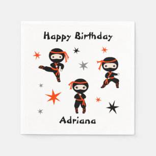 Cute Ninja Warrior Kids Birthday Party  Napkin