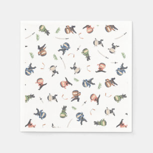 Cute Ninja Warrior Kids Birthday Party Supply Napkin