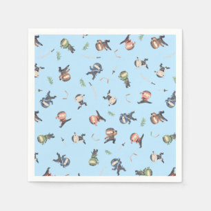 Cute Ninja Warrior Kids Birthday Party Supply Napkin