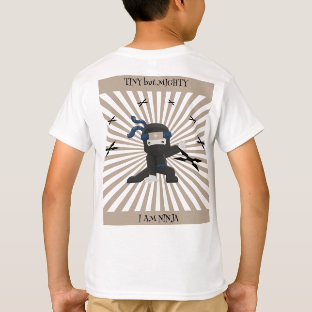 Cute Ninja Warrior Kids Birthday T-Shirt (Back)