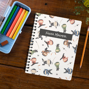 Cute Ninja Warrior - Kids Custom Name Notebook
