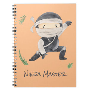 Cute Ninja Warrior - Kids Custom Name Notebook