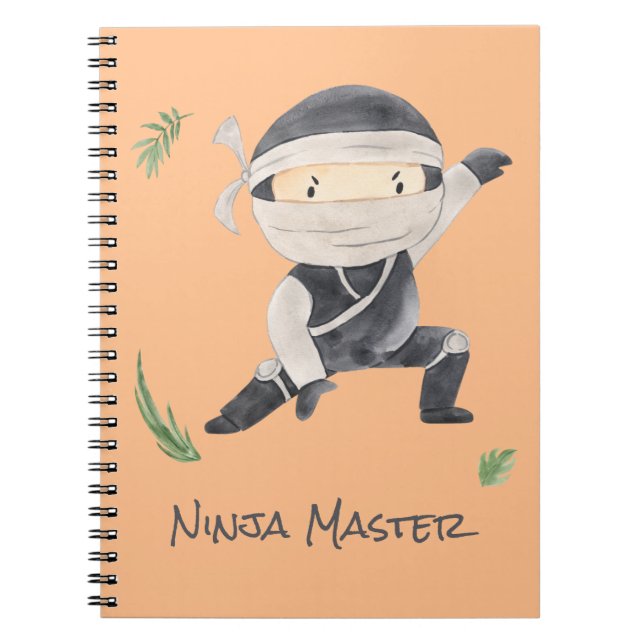 Cute Ninja Warrior - Kids Custom Name  Notebook (Front)
