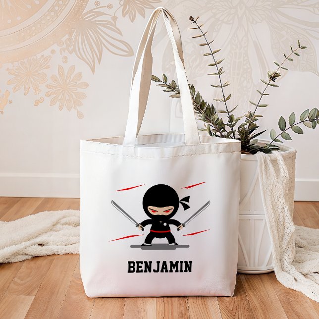 Cute Ninja Warrior Kids Tote Bag (Creator Uploaded)