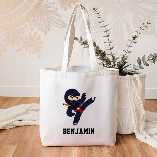 Cute Ninja Warrior Kids Tote Bag