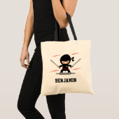 Cute Ninja Warrior Kids Tote Bag (Front (Product))