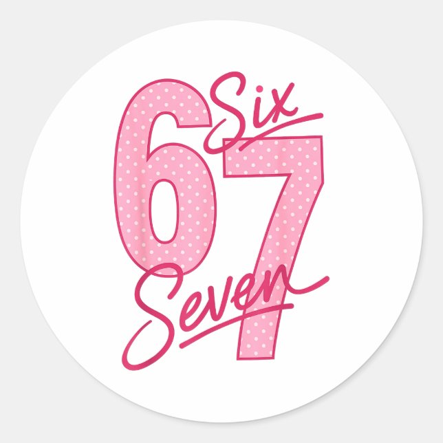 Cute Nk 67 Valentine Six Seven Funny Meme Women Gi Classic Round Sticker (Front)