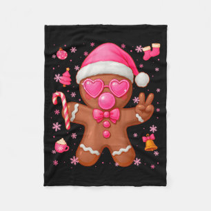 Cute Nk Gingerbread Bubble Gum Christmas Xmas Girl Fleece Blanket