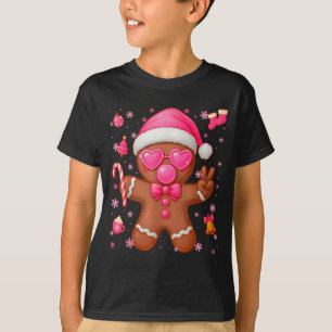 Cute Nk Gingerbread Bubble Gum Christmas Xmas Girl T-Shirt