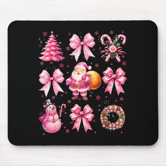 Cute Nk Santa Coquette Snowman Christmas Xmas Wome Mouse Mat (Front)
