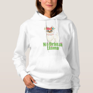 Cute No Drama Llama With Floral Crown Hoodie