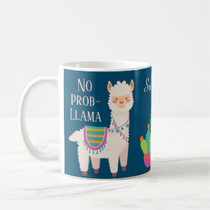 Cute No ProbLlama Custom Name Coffee Mug