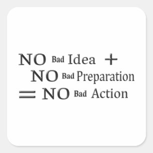 Cute No Trouble Formula Design Meant For You! Coff Square Sticker