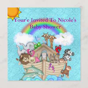 CUTE Noahs Ark Baby Shower Invitation