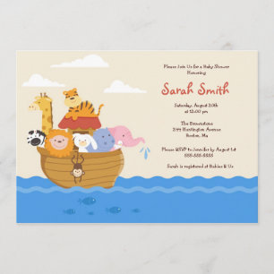 Cute Noah's Ark Gender Neutral Baby Shower Invite