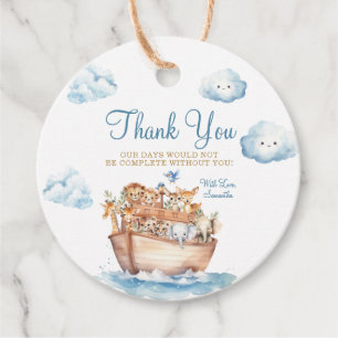 Cute Noah's Ark Gender Neutral Boho Baby Shower Favour Tags