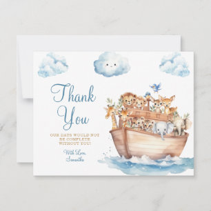 Cute Noah's Ark Gender Neutral Boho Baby Shower Thank You Card