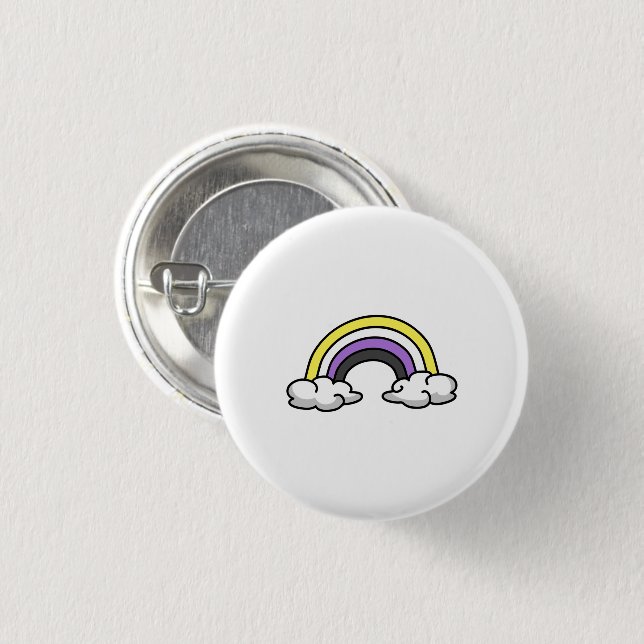 Cute Nonbinary Rainbow 3 Cm Round Badge (Front & Back)
