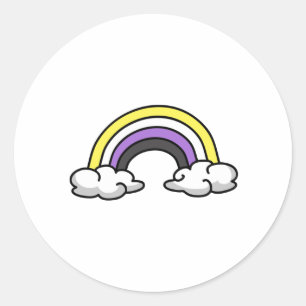 Cute Nonbinary Rainbow Classic Round Sticker