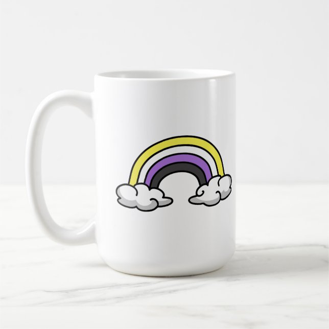 Cute Nonbinary Rainbow Coffee Mug (Left)