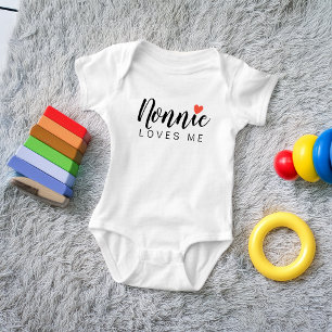 Cute Nonnie Loves Me Baby Bodysuit