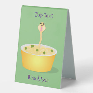 Cute noodles snake cartoon illustration humour