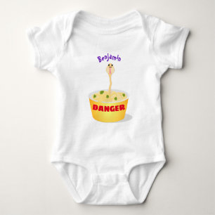Cute noodles snake cartoon illustration humour baby bodysuit