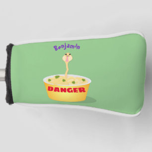 Cute noodles snake cartoon illustration humour golf head cover