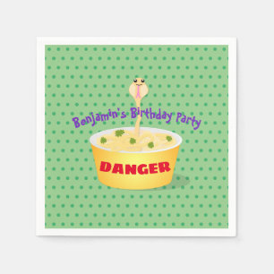 Cute noodles snake cartoon illustration humour napkin