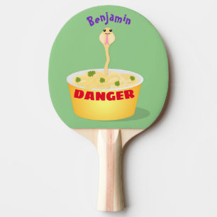 Cute noodles snake cartoon illustration humour  ping pong paddle