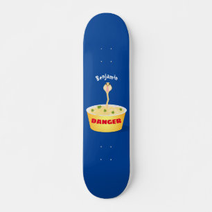 Cute noodles snake cartoon illustration humour skateboard