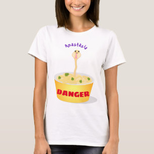 Cute noodles snake cartoon illustration humour T-Shirt