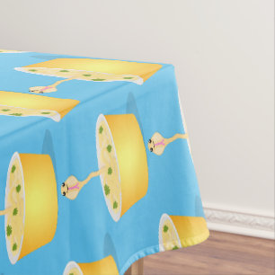 Cute noodles snake cartoon illustration humour tablecloth