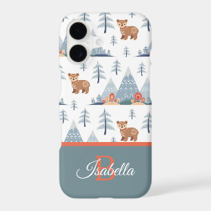 Cute Nordic Bear Pattern Monogram Personalised