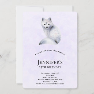 Cute Nordic Fox with Floral Designs Birthday Invitation