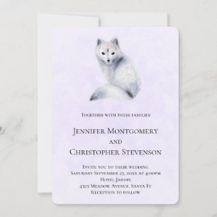 Cute Nordic Fox with Floral Designs Invitation