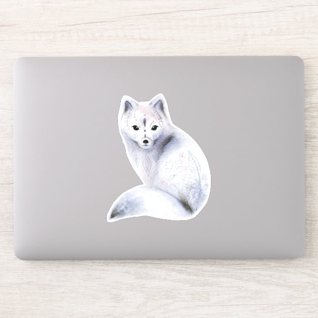  Cute Nordic Fox with Floral Markings (Computer)