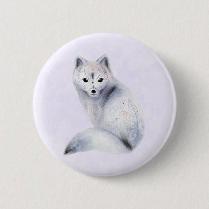 Cute Nordic Fox with Floral Markings 6 Cm Round Badge