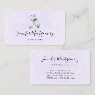 Cute Nordic Fox with Floral Markings Business Card