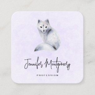 Cute Nordic Fox with Floral Markings Square Business Card
