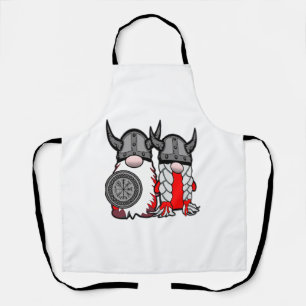 Cute Nordic Gnomes Viking Tomte Couple Scandinavia Apron
