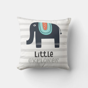 Cute Nordic Little Explorer Elephant Cushion