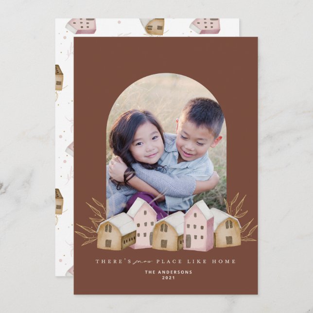 cute nordic scandi modern natural house Christmas  Invitation (Front/Back)